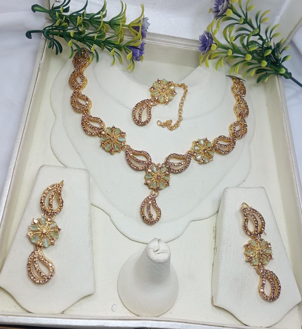 Necklace Set Zircon Work