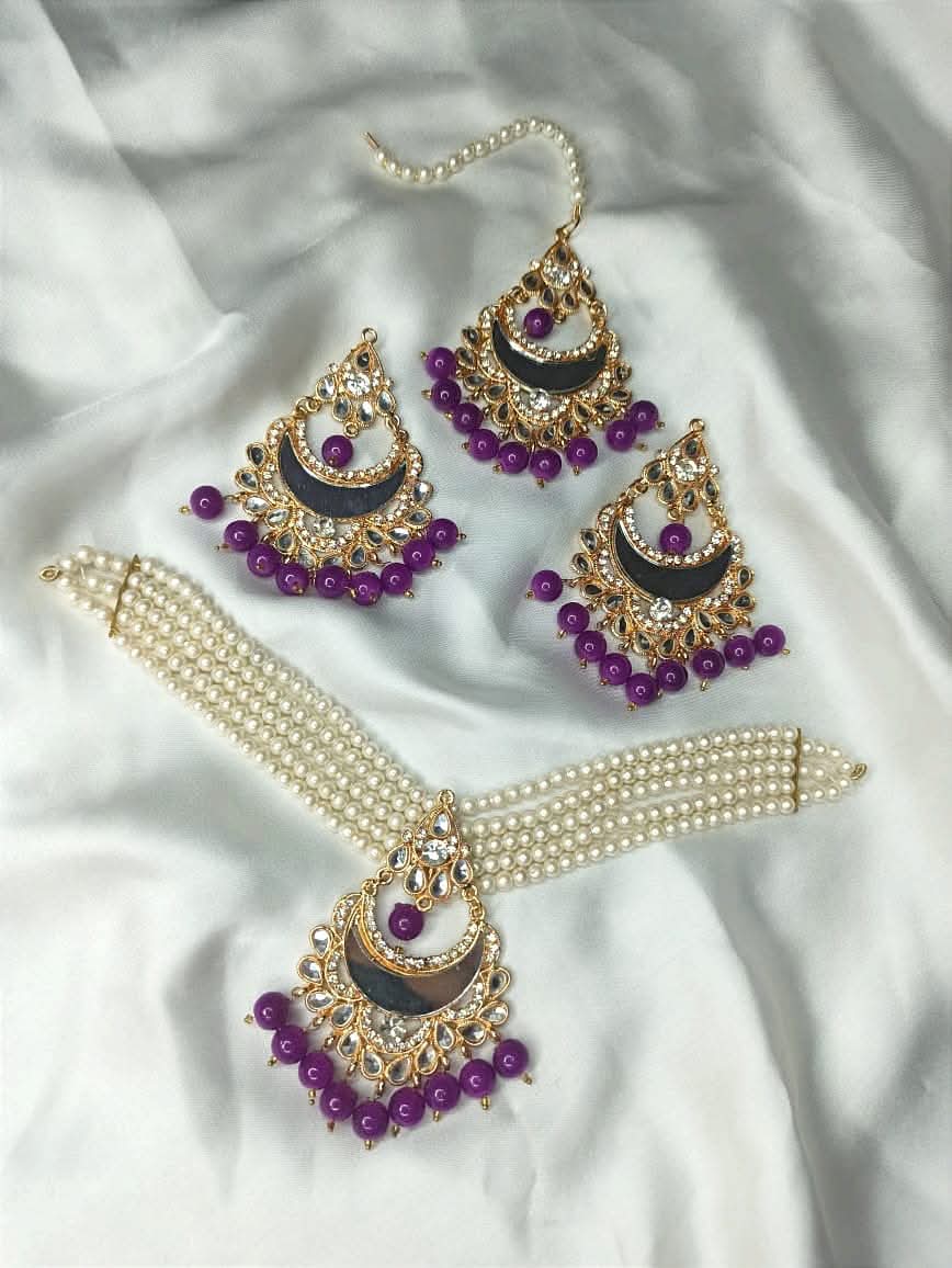 Sheesha Kundan Chand Baali Handmade Choker Set