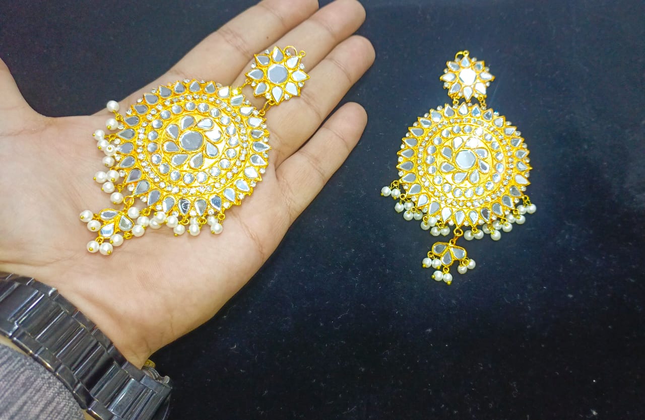 Handmade Full Size Kundan Earrings