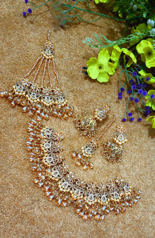 Zircon Work Bridal Set Jai Puri Style