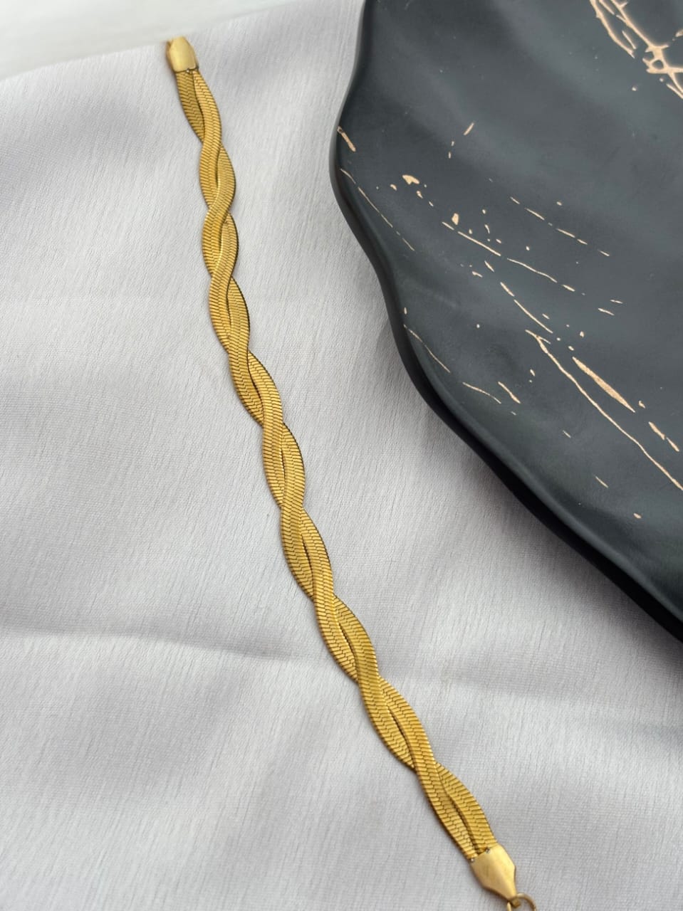 Stainless Steel Twisted Sanke Chain Bracelet