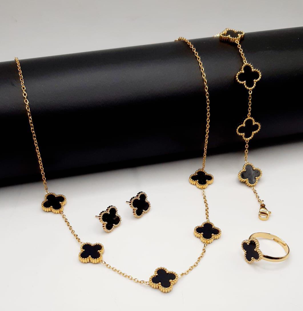 Four Leaf Clover Set Stainless Steal 4 in 1