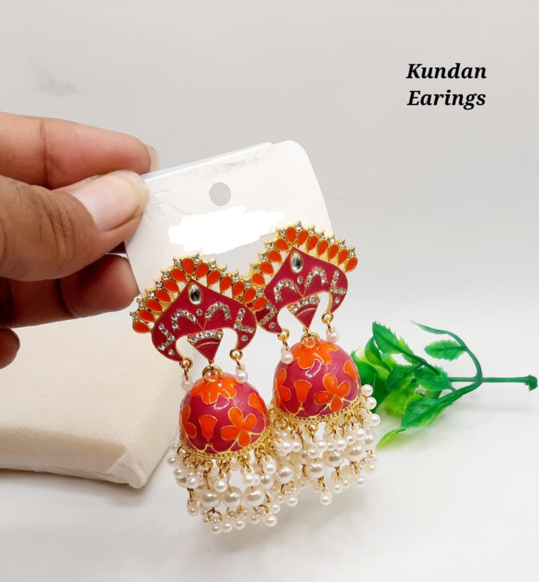 Indian kundan Earings, Gucha Paroi Excellent Quality