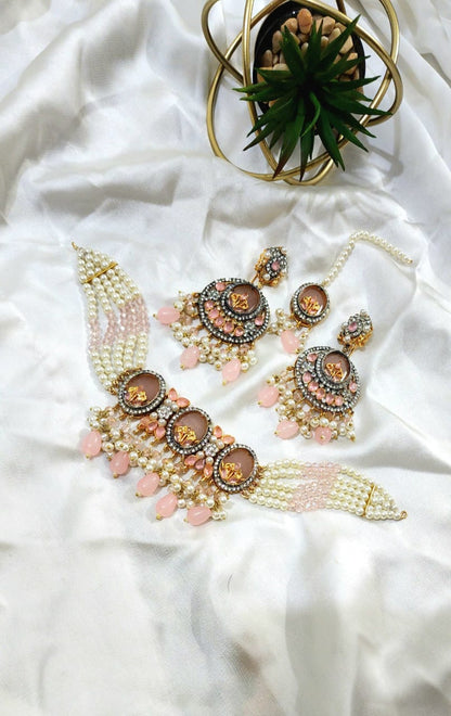 Beautiful Handmade Choker Set Zircon Stone Work