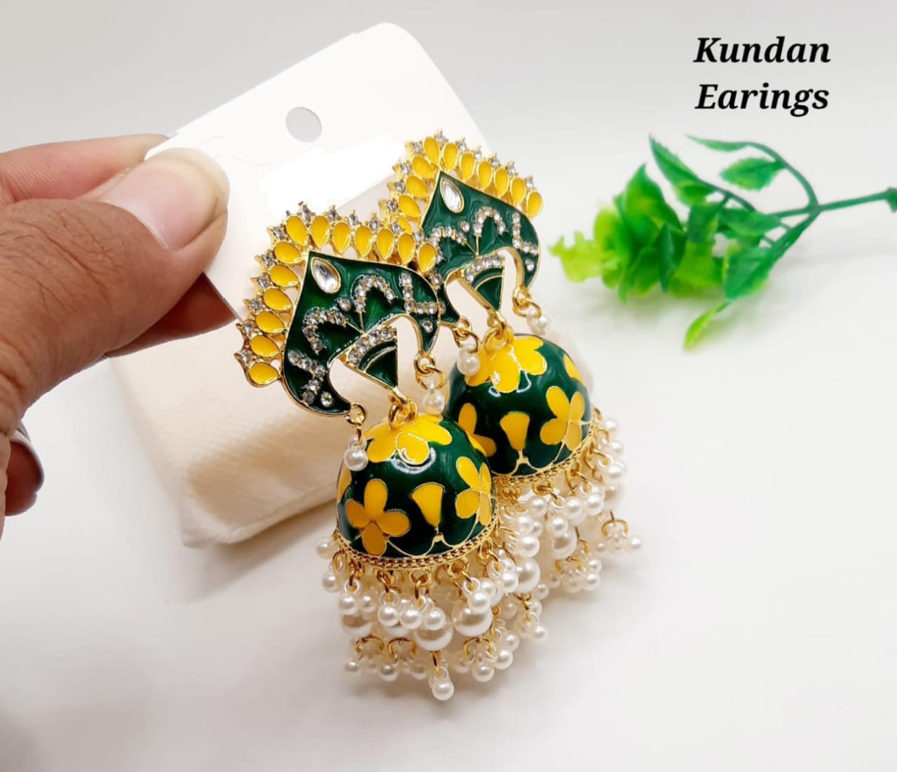 Indian kundan Earings, Gucha Paroi  Excellent Quality
