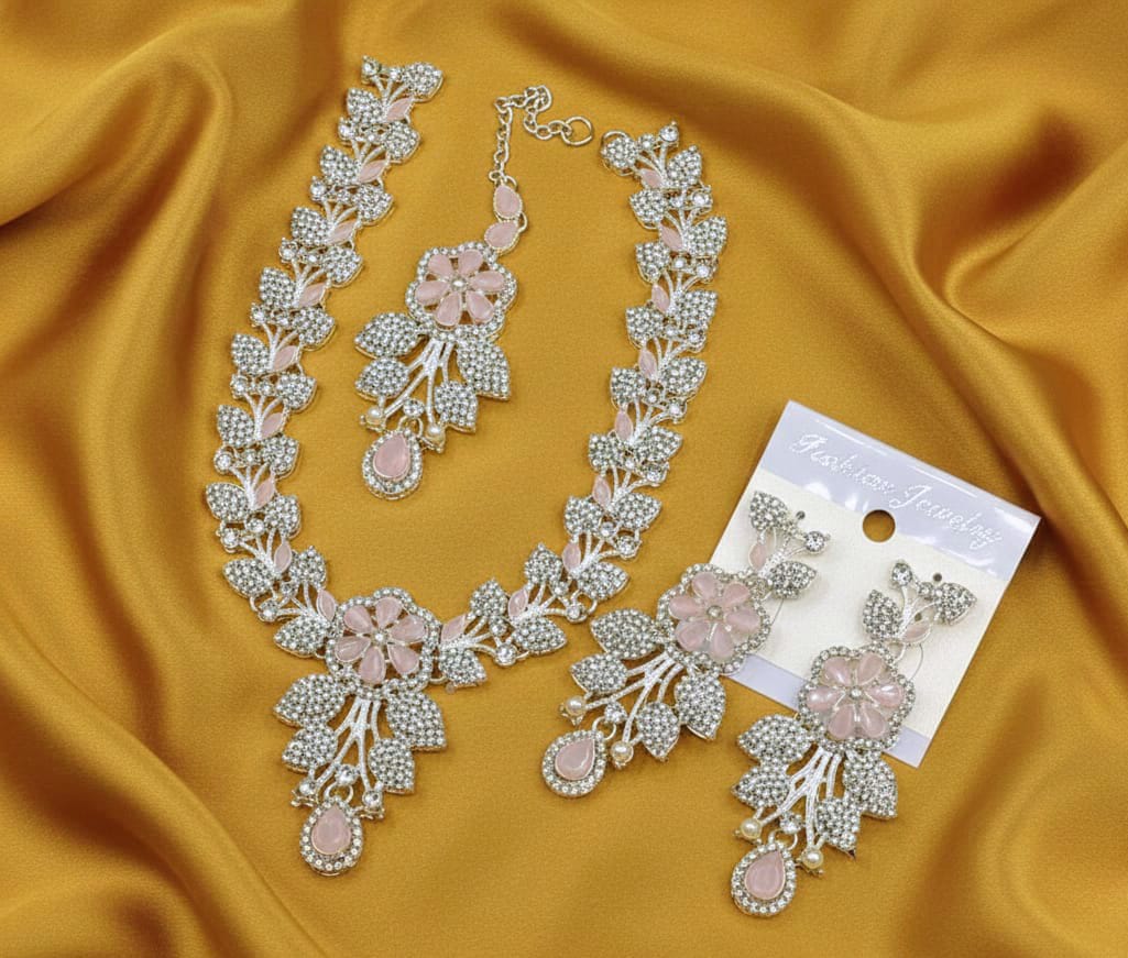 Zircon Work Fancy Party Wear Necklace Sets
