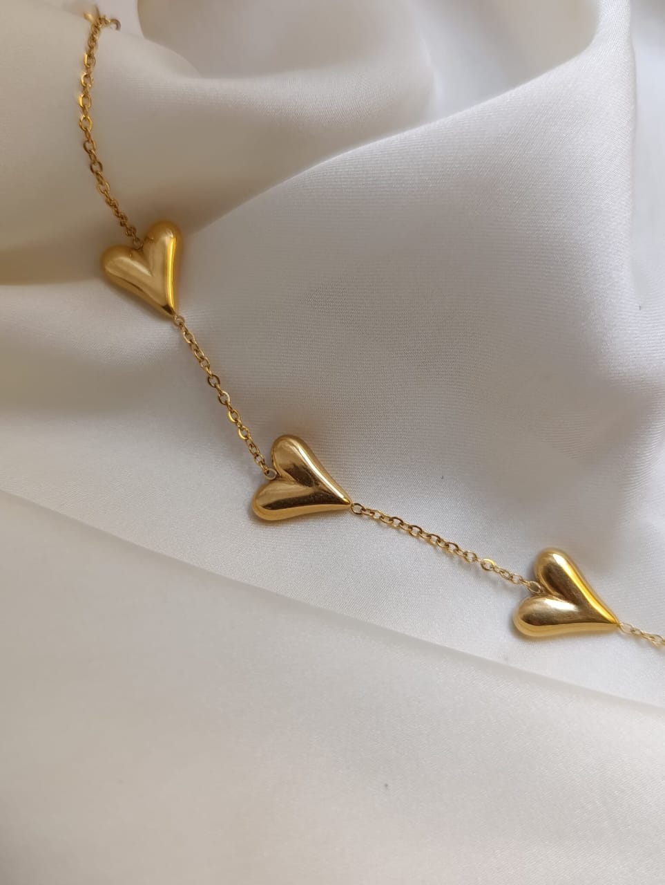 Stainless Steel Heart Charm Bracelet