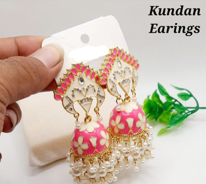 Indian kundan Earings, Gucha Paroi  Excellent Quality