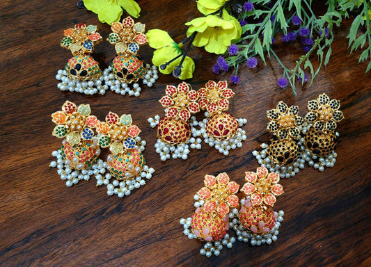 Beautiful Hand Made Nauratan Jhumki Gucha Paroi