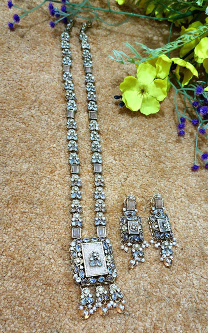 Antique Oxidised Polish Maala Set Turkish Style