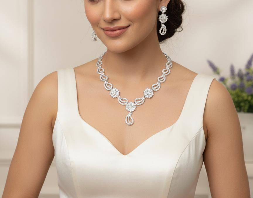 Necklace Set Zircon Work