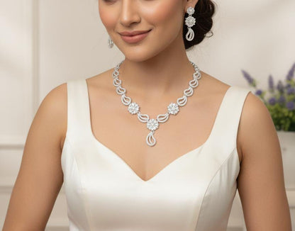 Necklace Set Zircon Work