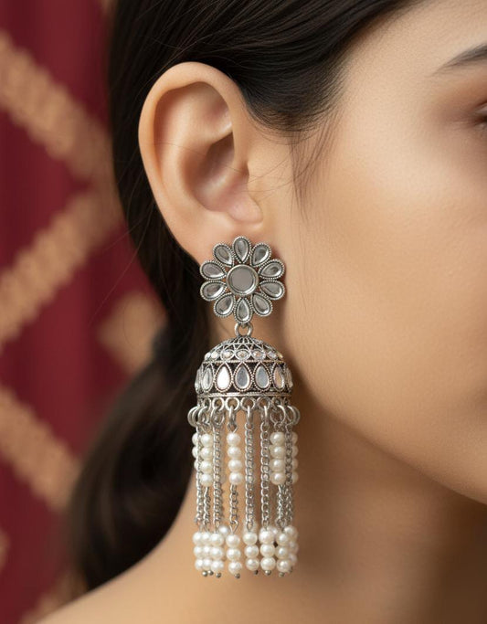 Antique Oxidized Jhumkay