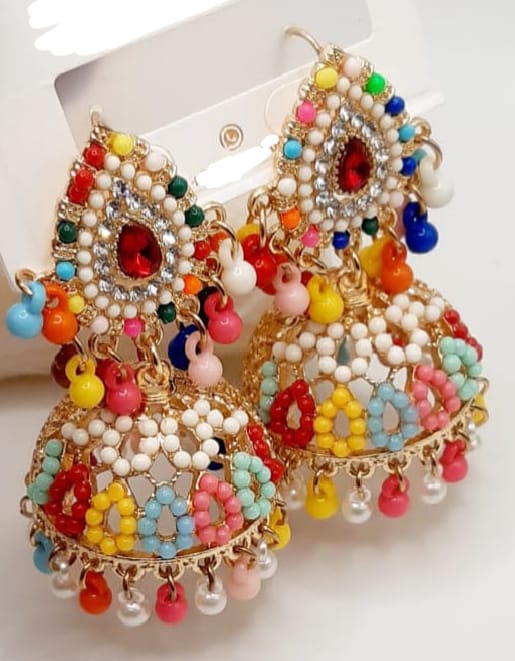Beautiful China Jhumka With Colourful Shades