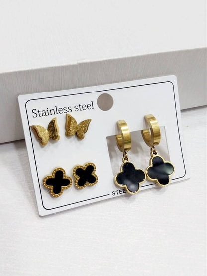 Stainless Steel Pack of 3 Ear Rings/Studs/Baali