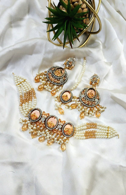 Beautiful Handmade Choker Set Zircon Stone Work