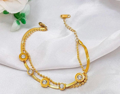 Stainless Steel Roman Double Chain Bracelet