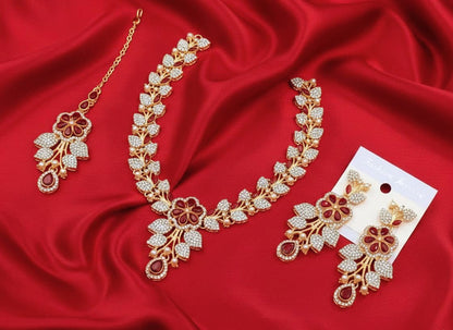 Zircon Work Fancy Party Wear Necklace Sets