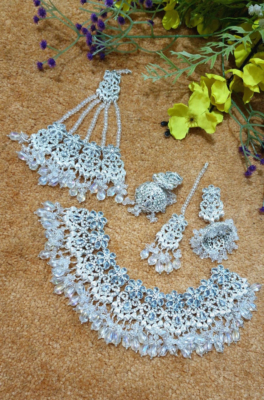 Zircon Work Bridal Set Jai Puri Style