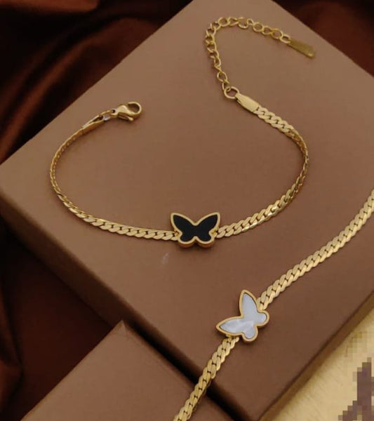 Stainless Steel Butterfly Twisted Rope Bracelet