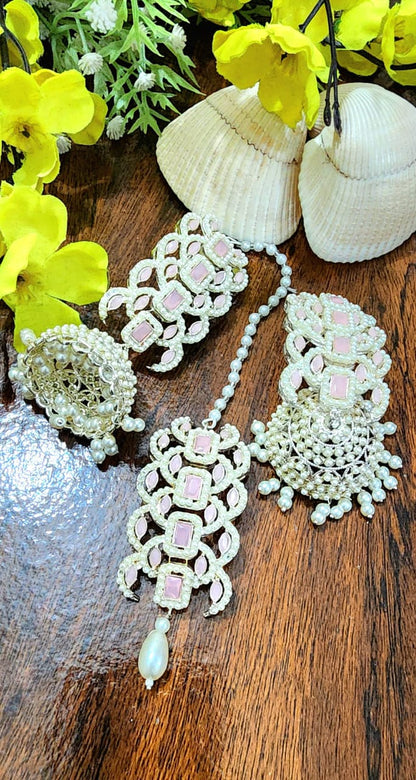 Nauratan Beautiful Handmade Real Stone Work Jhumka Bindi Big Size