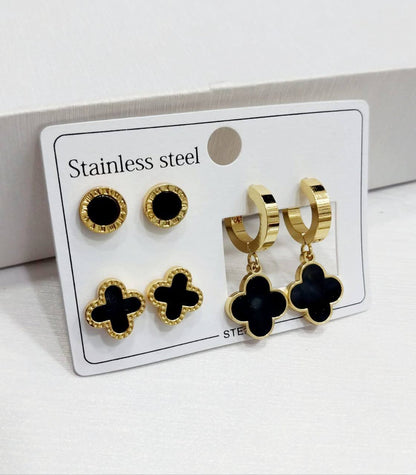 Stainless Steel Pack of 3 Ear Rings/Studs/Baali