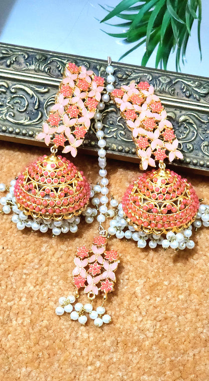 Nauratan Beautiful Handmade Real Stone Work Jhumka Bindi
