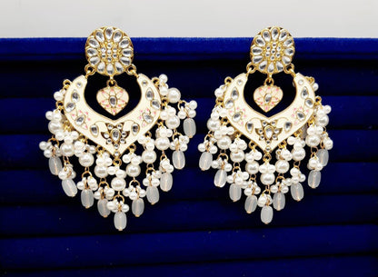 Indian kundan Chaand Baali Earings, Gucha Paroi  Excellent Quality