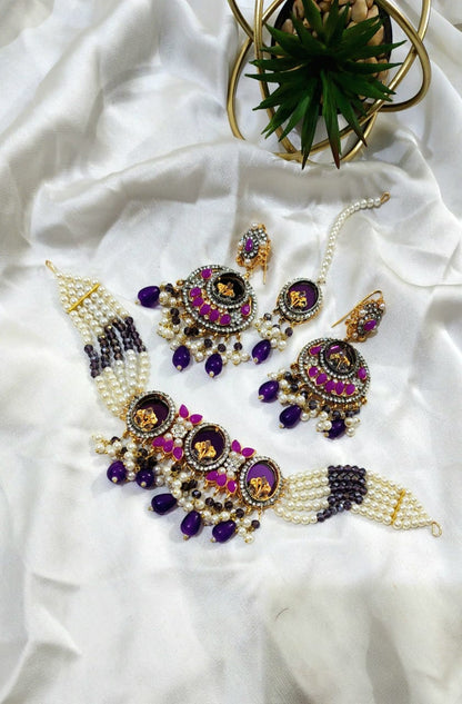 Beautiful Handmade Choker Set Zircon Stone Work