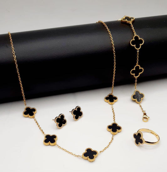 Four Leaf Clover Set Stainless Steal 4 in 1