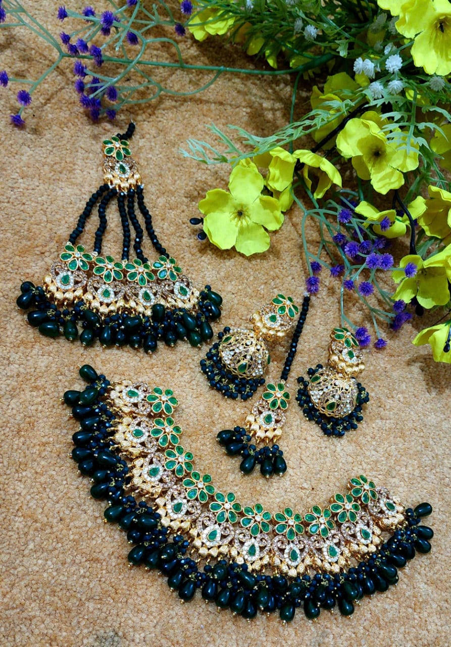 Zircon Work Bridal Set Jai Puri Style
