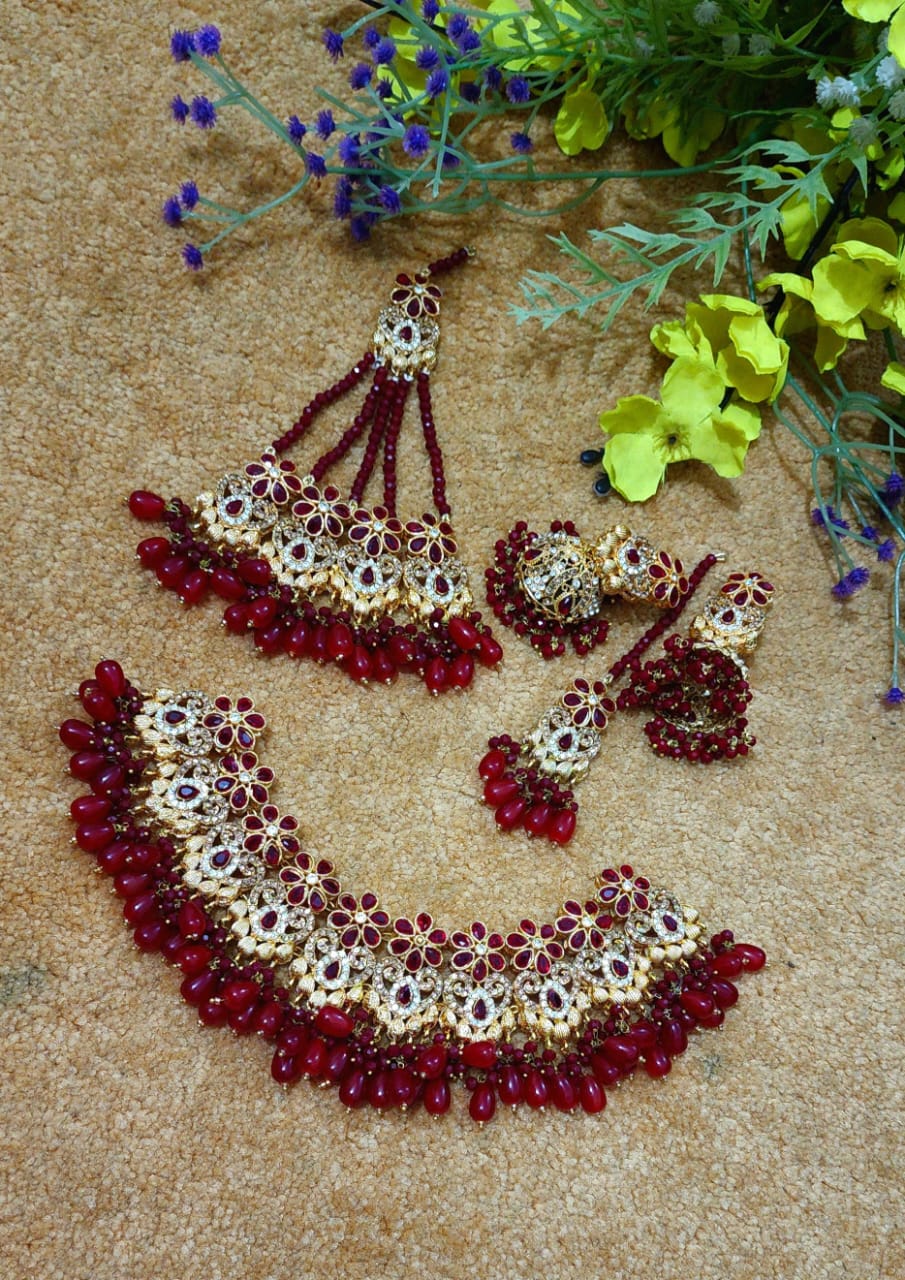 Zircon Work Bridal Set Jai Puri Style