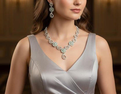 Necklace Set Zircon Work