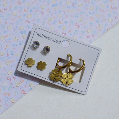 Stainless Steel Pack of 3 Ear Rings/Studs/Baali