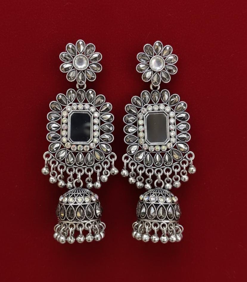 Antique Oxidized Jhumkay