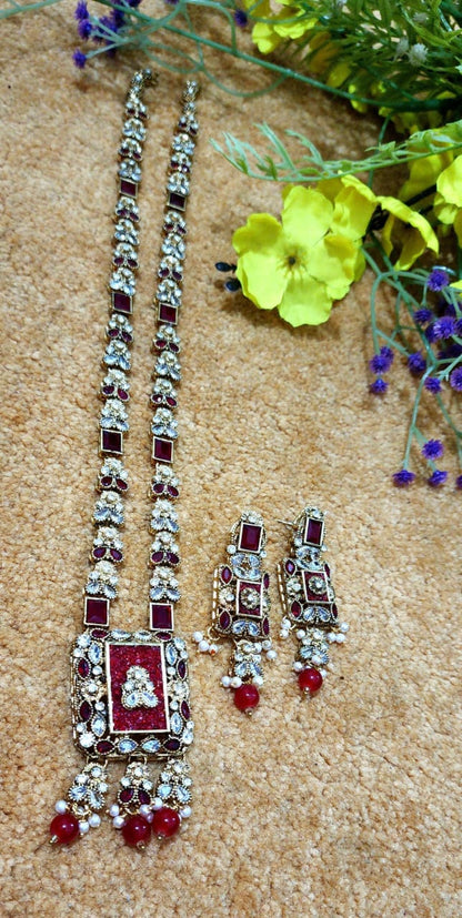 Antique Oxidised Polish Maala Set Turkish Style