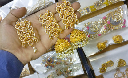 Nauratan Multi Jhumka With Bindi, Gucha Paroi
