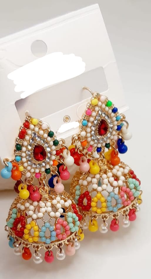 Beautiful China Jhumka With Colourful Shades