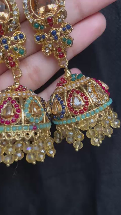 Jhumka Multi Nauratan Handmade